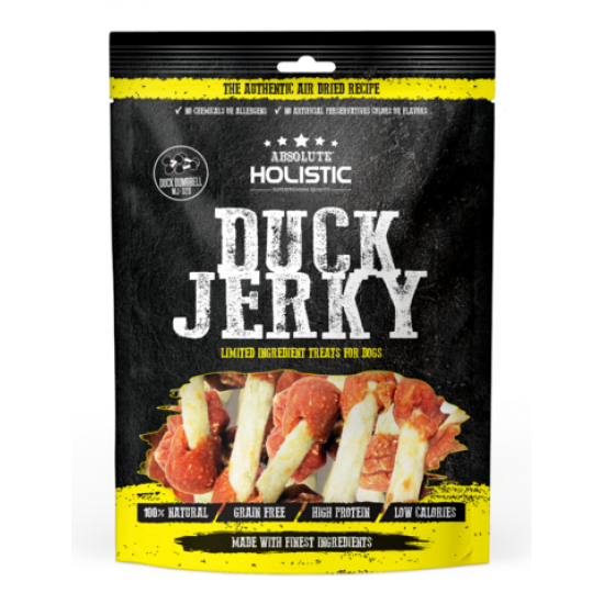 Absolute Holistic Grain Free Duck Dumbbell Dog Treats 100g MJ32D Absolute Holistic Grain Free Duck Dumbbell Dog Treats 100g MJ32D
