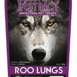 Basic Instinct Roo Lungs Dog Chew Treats 180g Basic Instinct Roo Lungs Dog Chew Treats 180g