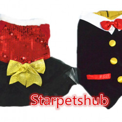 Dogs/ Cats Christmas Dress and tuxedo Set ( Can be sold individually ) A346