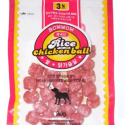 BOW WOW CHICKEN RICE BALL DOG TREAT 80g 