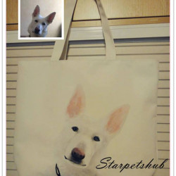 Customised Handpainted Picture of Pets Totebag Customised Handpainted Picture of Pets Totebag
