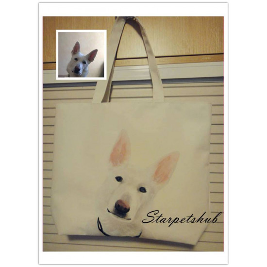 Customised Handpainted Picture of Pets Totebag
