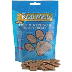 REAL MEAT ALL NATURAL FISH AND VENISON JERKEY DOG TREATS REAL MEAT ALL NATURAL FISH AND VENISON JERKEY DOG TREATS