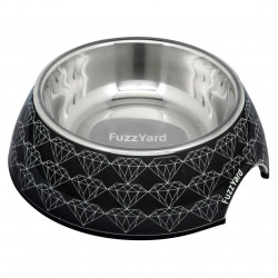 FuzzYard Black Diamond Melamine Dog Feeding Bowl