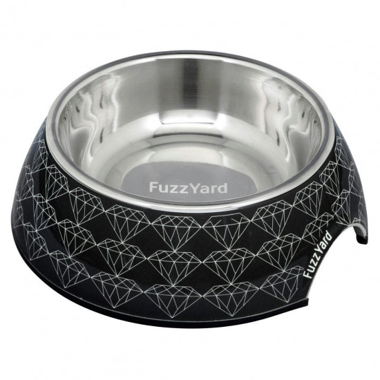 FuzzYard Black Diamond Melamine Dog Feeding Bowl FuzzYard Black Diamond Melamine Dog Feeding Bowl