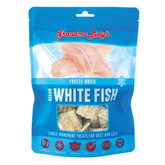 Grandma Lucy’s Freeze-Dried Ocean White Fish Single Ingredient Cat & Dog Treats 2oz Grandma Lucy’s Freeze-Dried Ocean White Fish Single Ingredient Cat & Dog Treats 2oz