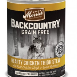 Merrick Backcountry Grain-Free Hearty Chicken Thigh Stew Canned Dog Food 360g