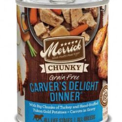 Merrick Chunky Grain Free Carver’s Delight Dinner Canned Dog Food 360g MCGF001