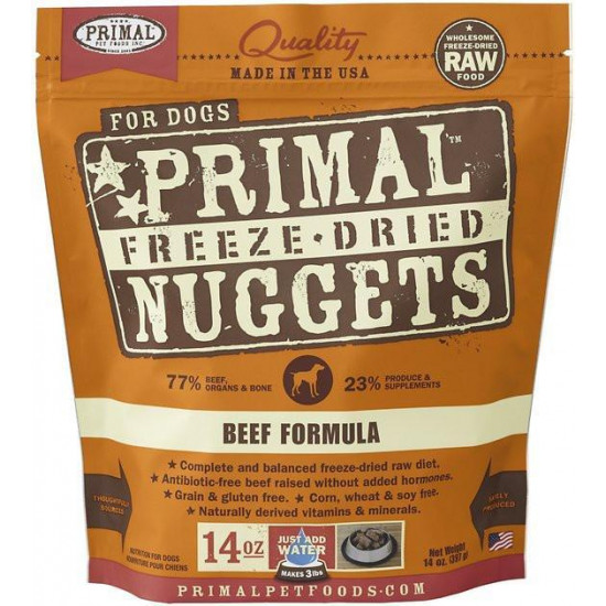 Primal Freeze Dried Canine Beef Nuggets 14 oz Primal Freeze Dried Canine Beef Nuggets 14 oz