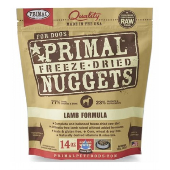 Primal Freeze-Dried Canine Lamb Nuggets 14oz Primal Freeze-Dried Canine Lamb Nuggets 14oz