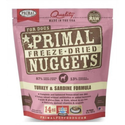 Primal Freeze-Dried Canine Turkey & Sardine Nuggets 14oz Primal Freeze-Dried Canine Turkey & Sardine Nuggets 14oz