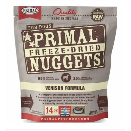 Primal Freeze-Dried Canine Venison Nuggets 14oz Primal Freeze-Dried Canine Venison Nuggets 14oz