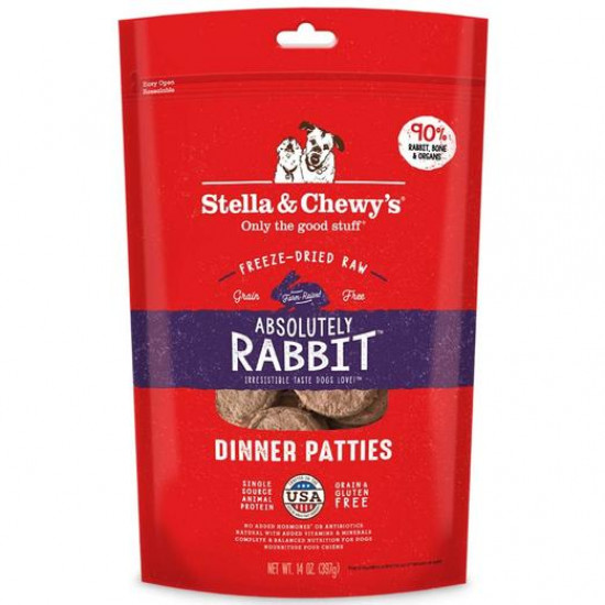 Stella & Chewy's Absolutely Rabbit Dinner Patties Freeze-Dried Dog Food Stella & Chewy's Absolutely Rabbit Dinner Patties Freeze-Dried Dog Food