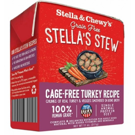 Stella & Chewy's Grain-Free Cage-Free Turkey Recipe Stew Dog Food 11oz