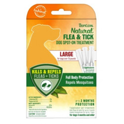TropiClean Natural Flea & Tick Dog Spot-On Treatment (Large) 3ct TropiClean Natural Flea & Tick Dog Spot-On Treatment (Large) 3ct