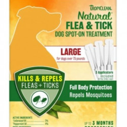 TropiClean Natural Flea & Tick Dog Spot-On Treatment (Large) 3ct TropiClean Natural Flea & Tick Dog Spot-On Treatment (Large) 3ct