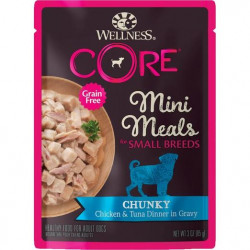 Wellness CORE Mini Meals Chunky Chicken & Tuna Dinner In Gravy Pouch Dog Food 3oz Wellness CORE Mini Meals Chunky Chicken & Tuna Dinner In Gravy Pouch Dog Food 3oz