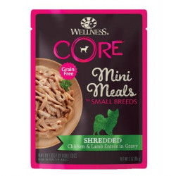 Wellness CORE Mini Meals Shredded Chicken & Lamb Entrée In Gravy Pouch Dog Food 3oz Wellness CORE Mini Meals Shredded Chicken & Lamb Entrée In Gravy Pouch Dog Food 3oz
