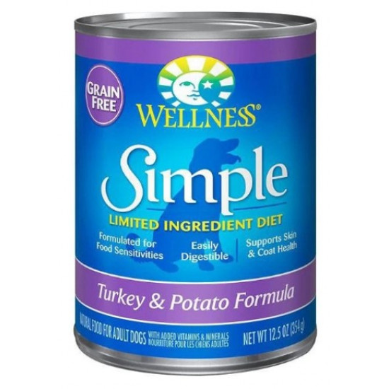 Wellness Simple Grain-Free Turkey & Potato Canned Dog Food 354g Wellness Simple Grain-Free Turkey & Potato Canned Dog Food 354g
