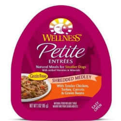 BUY 3 GET 1 FREE: Wellness Petite Entrees Shredded Medley Tender Chicken, Turkey Cup Tray Dog Food 85g BUY 3 GET 1 FREE: Wellness Petite Entrees Shredded Medley Tender Chicken, Turkey Cup Tray Dog Food 85g