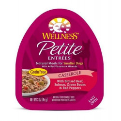 Wellness Petite Entrees Casserole Braised Beef, Salmon Cup Tray Dog Food 85g Wellness Petite Entrees Casserole Braised Beef, Salmon Cup Tray Dog Food 85g