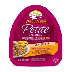 Wellness Petite Entrees Mini-Filets Roasted Chicken, Beef in Gravy Cup Tray Dog Food 85g Wellness Petite Entrees Mini-Filets Roasted Chicken, Beef in Gravy Cup Tray Dog Food 85g