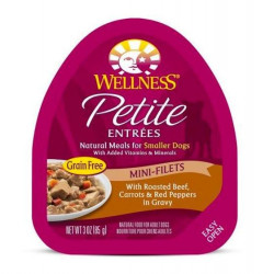Wellness Petite Entrees Mini-Filets Roasted Beef in Gravy Cup Tray Dog Food 85g Wellness Petite Entrees Mini-Filets Roasted Beef in Gravy Cup Tray Dog Food 85g
