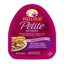 Wellness Petite Entrees Mini-Filets Tender Turkey in Gravy Cup Tray Dog Food 85g Wellness Petite Entrees Mini-Filets Tender Turkey in Gravy Cup Tray Dog Food 85g