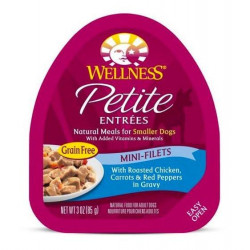Wellness Petite Entrees Mini-Filets Roasted Chicken in Gravy Cup Tray Dog Food 85g Wellness Petite Entrees Mini-Filets Roasted Chicken in Gravy Cup Tray Dog Food 85g